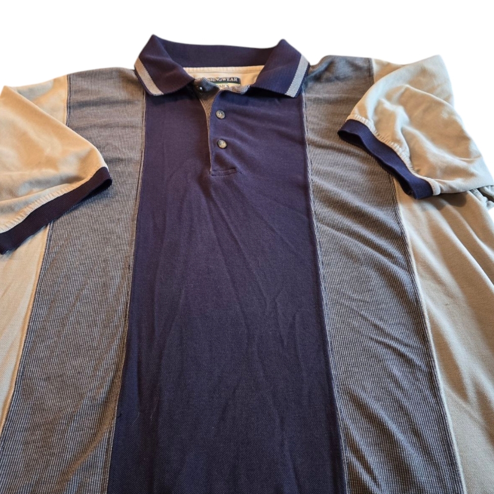 Munsing Wear Classic Stylish Polo Shirts in Tan Navy and Gray Size XL
